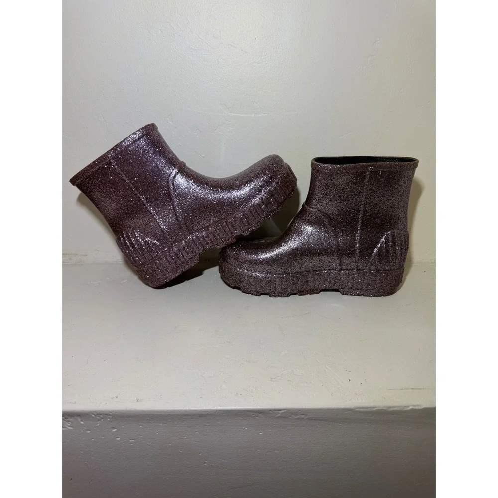UGG Rain Boots Drizlita Glitter Pink Brown US Women 7